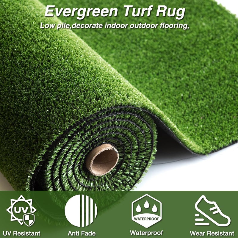 XLX TURF Green Artificial Grass Outdoor Rug 6FT X 6FT, Fake Turf Carpet Flooring Mat for Balcony, Patio, Yard, Pets Dogs Pee Pad Potty Training Use - Image 3
